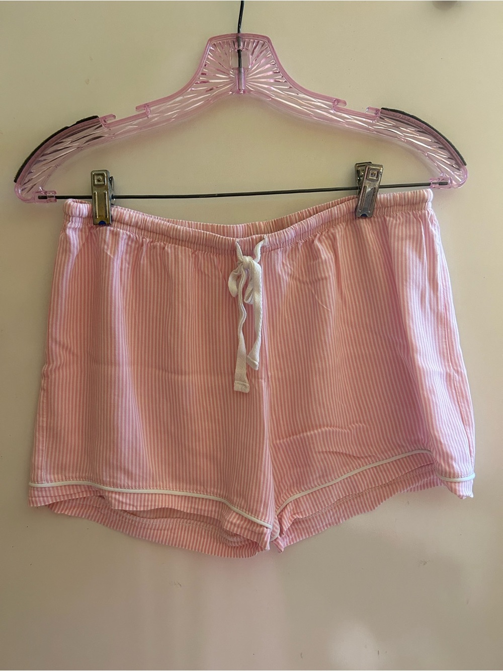 THE ROYAL STANDARD COLLECTION WHITE AND PINK SHORT PJ SET 100% COTTON SIZE SMALL - Picture 4 of 10